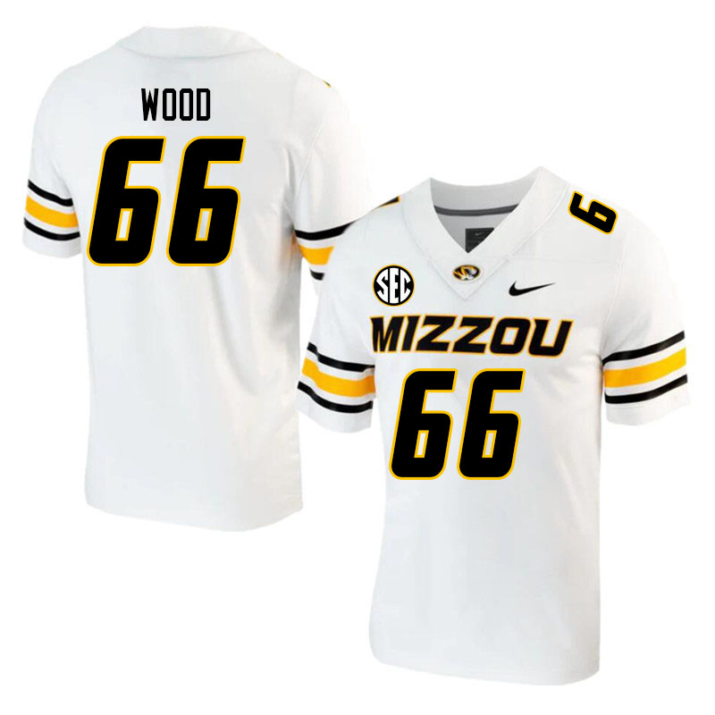 Men #66 Connor Wood Missouri Tigers College 2023 Football Stitched Jerseys Sale-White